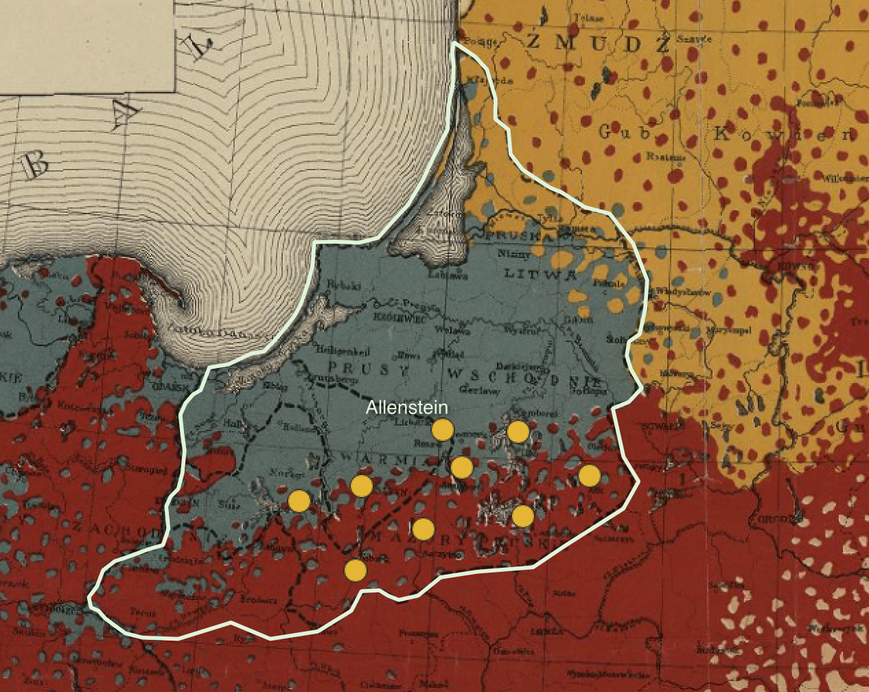 Screenshot of the current map state, showing the cities layer with larger points