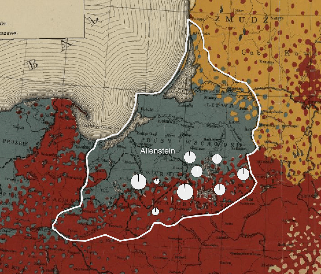 Screenshot of completed pie charts